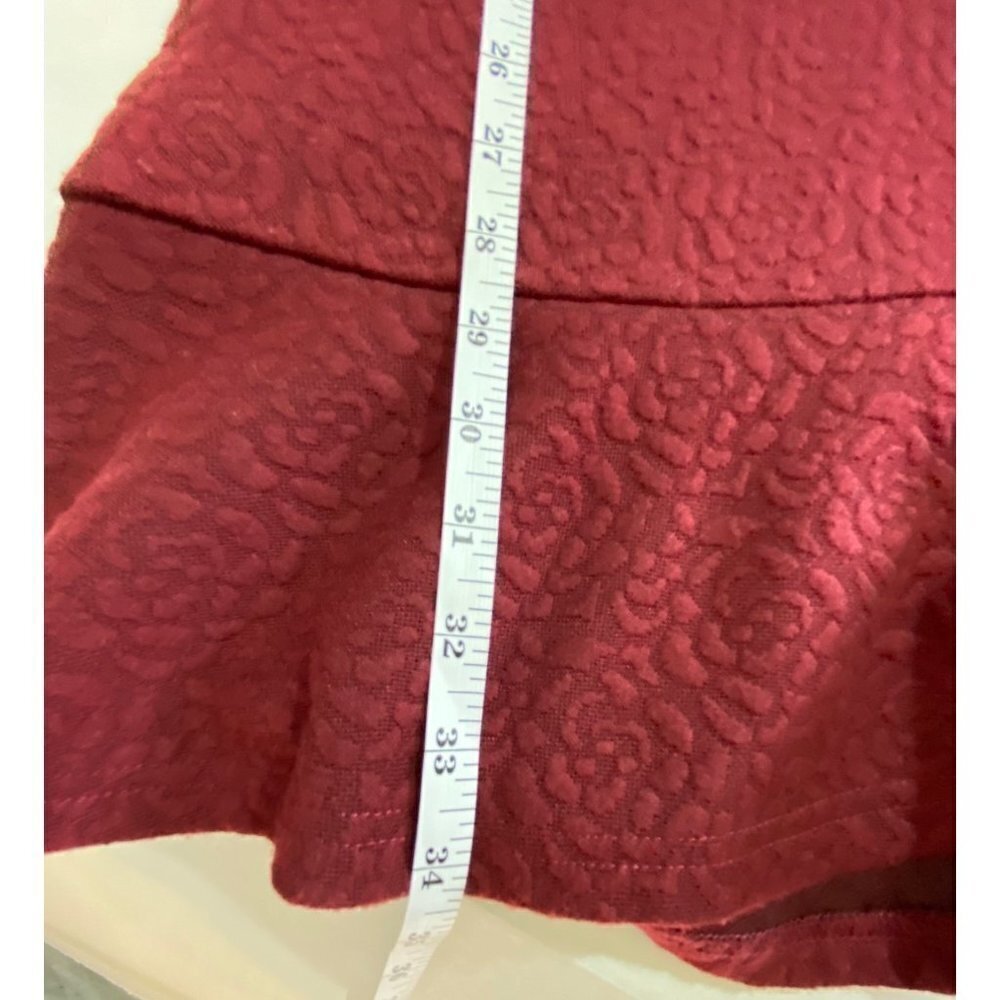 Mare Mare x Anthropologie Odila Burgundy Tunic Dress Puff Sleeves Women's Medium - Picture 11 of 12